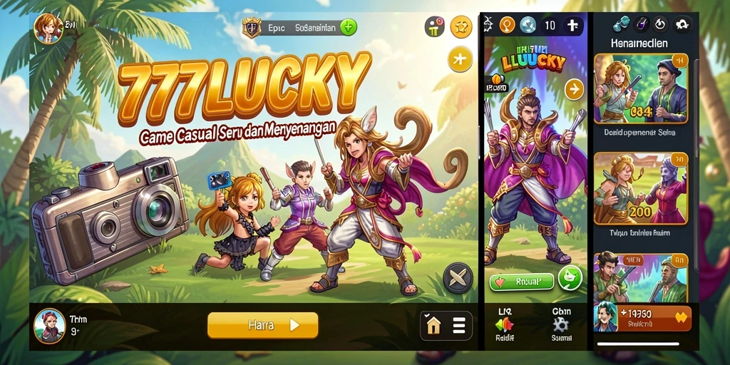 Tangkapan layar gameplay 777LUCKY yang penuh warna dan menyenangkan.