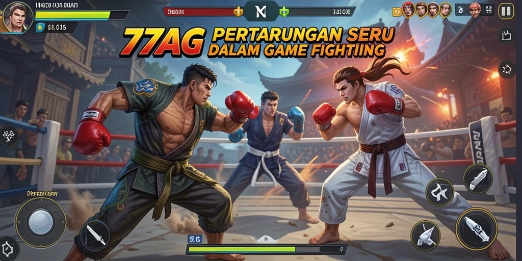 Tampilan seru dari gameplay Fighting di 77AG.