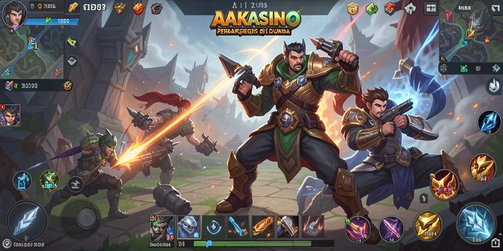 Gameplay AAKASINO yang mendebarkan di arena pertarungan.