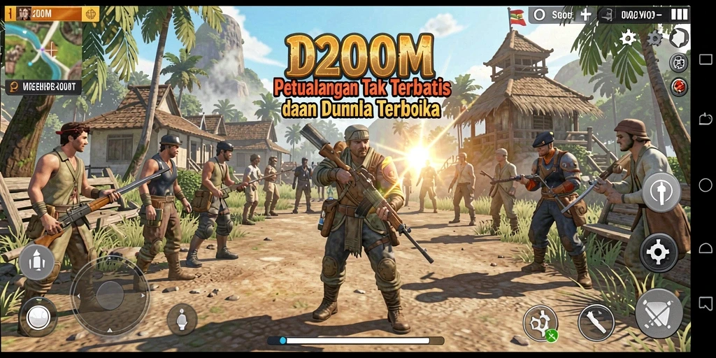 Gameplay mendebarkan dalam dunia terbuka D200M yang penuh petualangan.