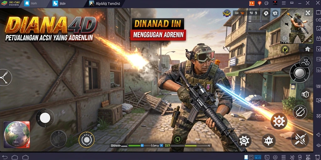 Tampilan aksi seru dalam gameplay DIANA4D.
