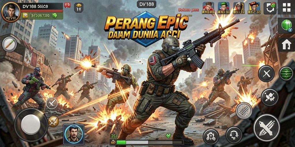 Tampilan utama gameplay DV188 yang intens dan menegangkan.
