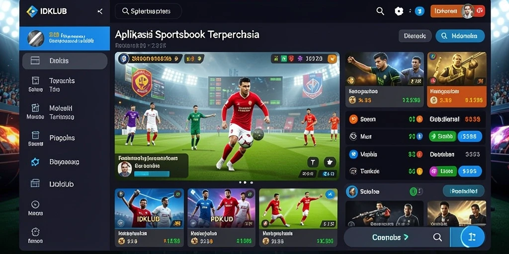 Tampilan screenshot IDKLUB dengan antarmuka Sportsbook yang menarik.