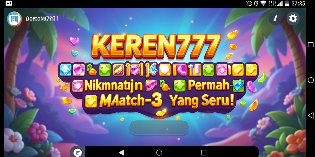 Gameplay seru KEREN777 dengan tantangan Match-3.