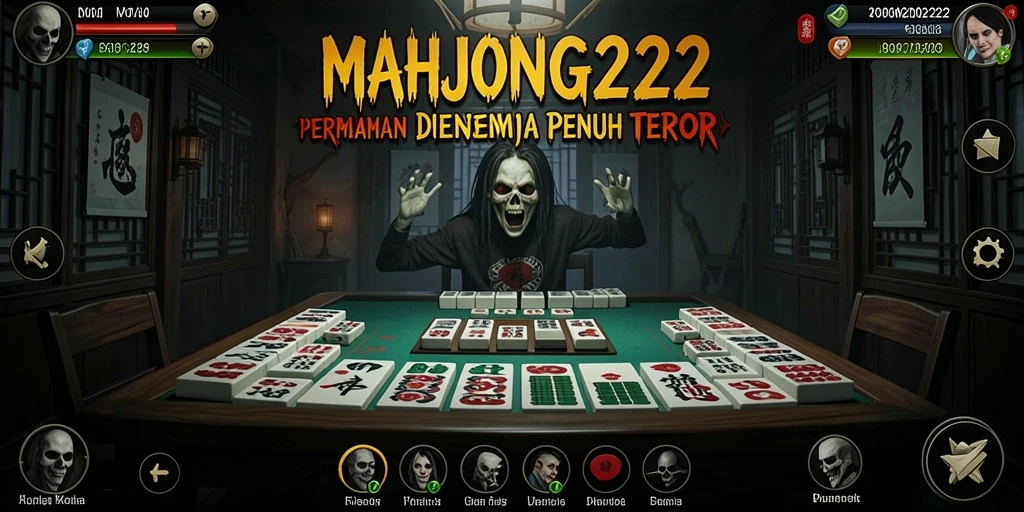 Screenshot dari gameplay <strong>MAHJONG222</strong> yang menakutkan dan penuh ketegangan.