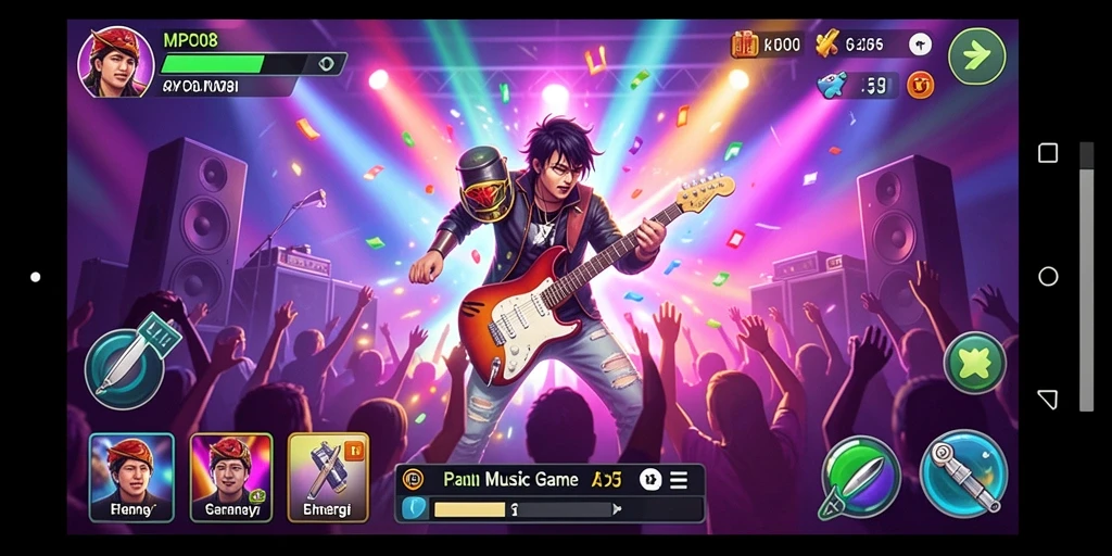 Tampilan gameplay MPO08 dengan pengalaman musik yang mengasyikkan.