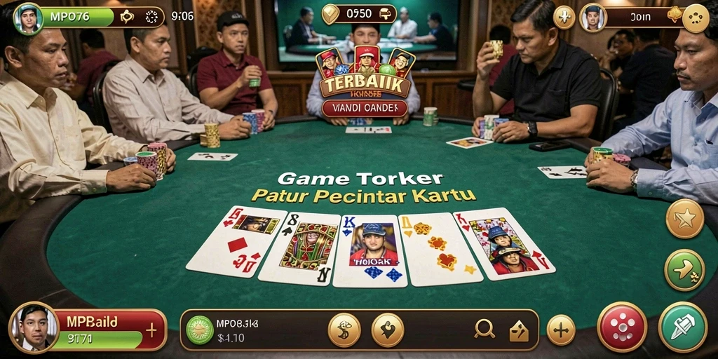 Screenshot MPO76 menunjukkan aksi seru selama permainan Poker.
