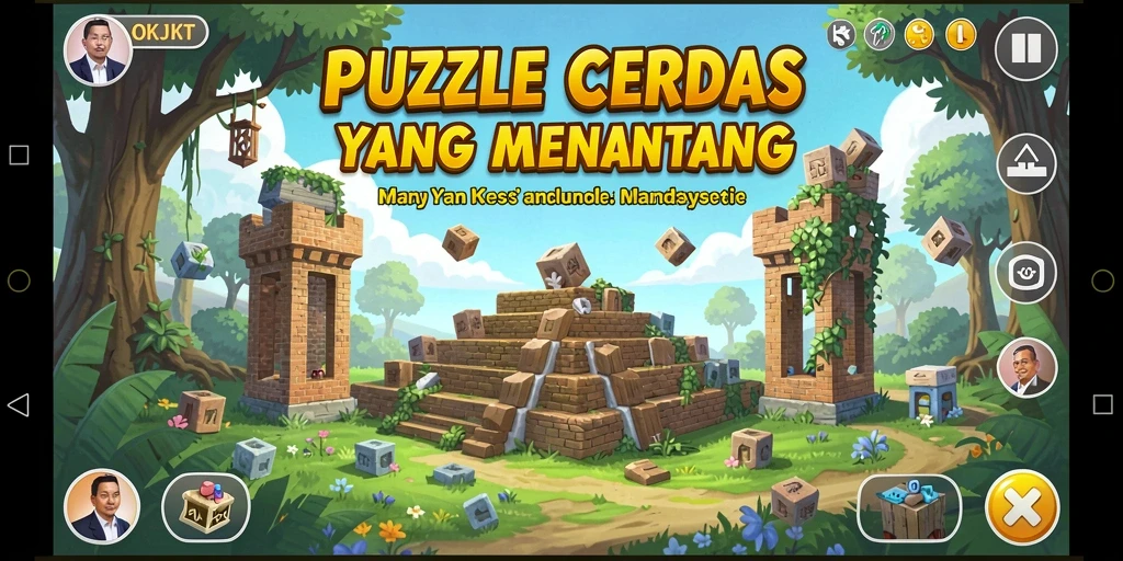 Tampilan gameplay OKJKT yang menantang dan penuh warna.