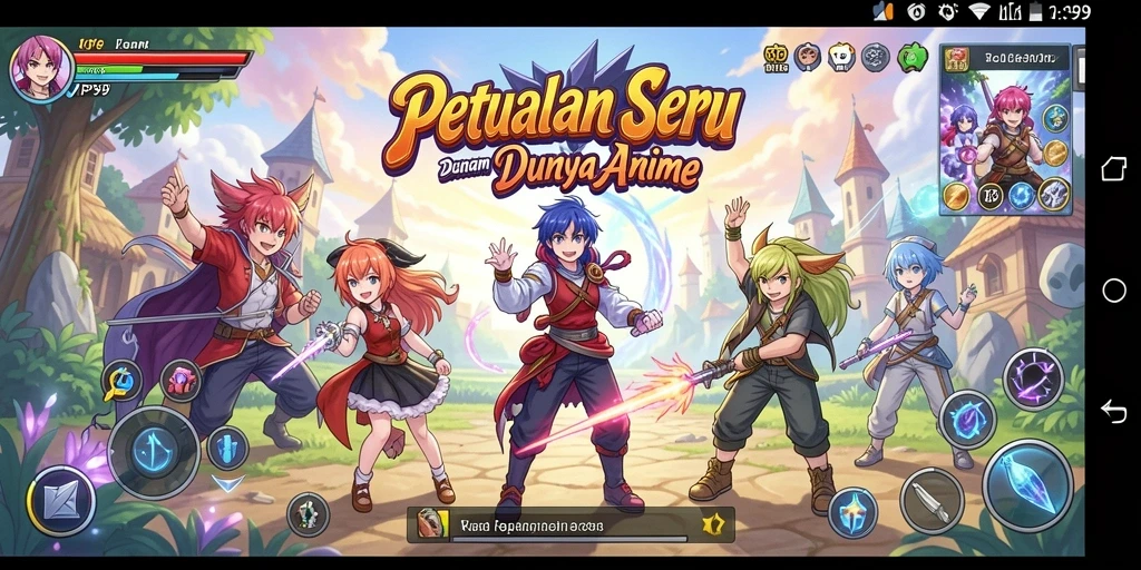 Tampilan gameplay RP99 yang penuh warna dan menarik.