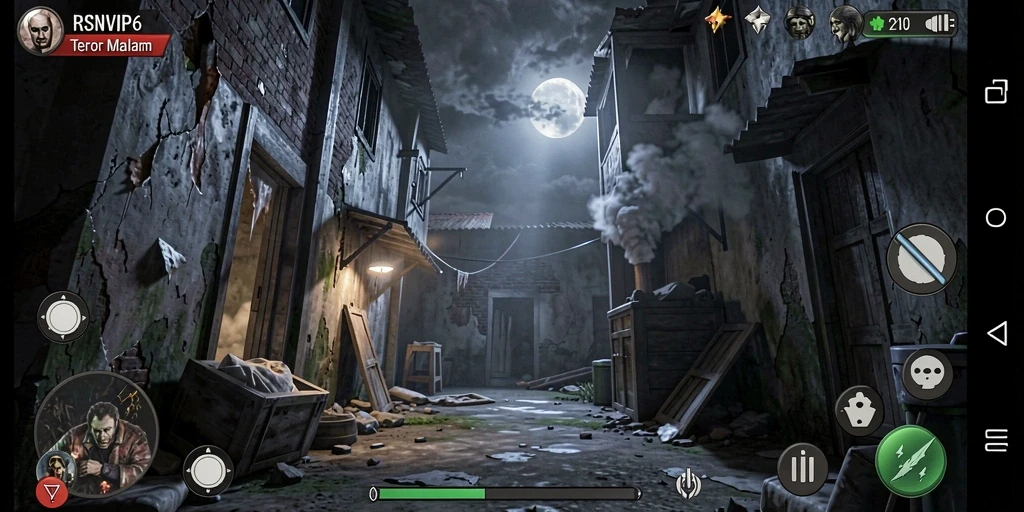 Gameplay RSNVIP6 yang menegangkan dan mencekam saat menjelajahi kegelapan.