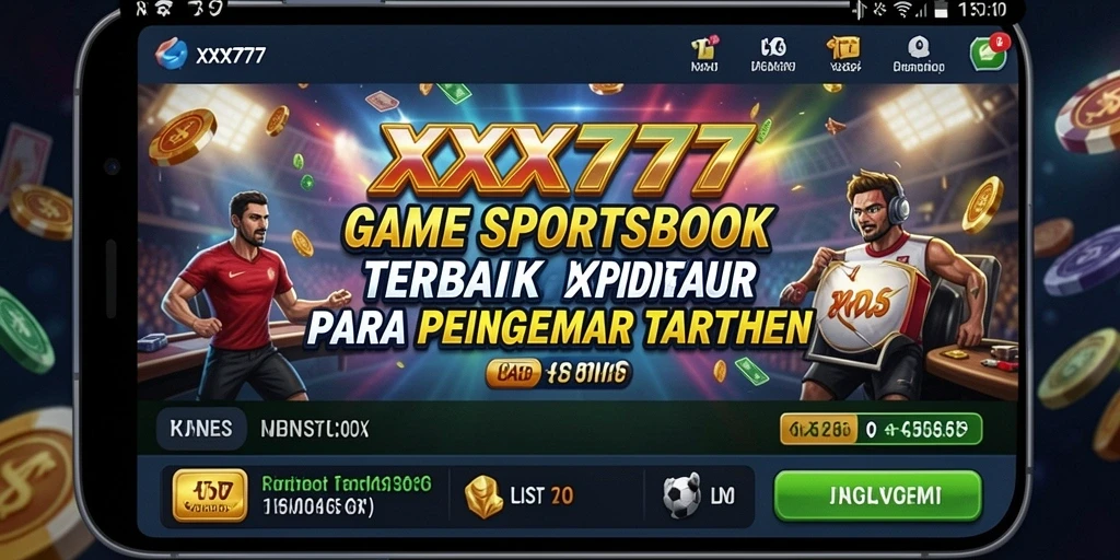 Tampilan utama gameplay XXX777 dengan pilihan taruhan olahraga.