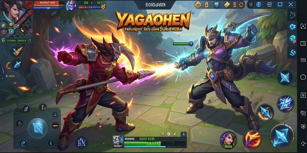 Gameplay MOBA yang intens dan menarik di YAGAOHEN.