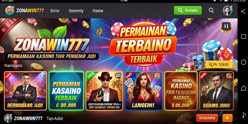 Tampilan gameplay ZONAWIN777 yang menegangkan dan penuh warna.